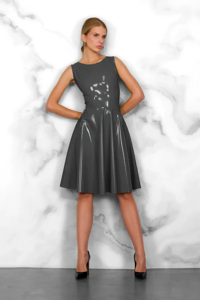 FOCH latex dress in Dark grey Solid 